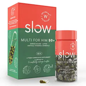Wellbeing Nutrition Slow | Multivitamin for Men 50+ (60 Capsules) | 100% RDA of 16 Critical Vitamins & Minerals| Heart Health, Joints, Metabolism & Vision