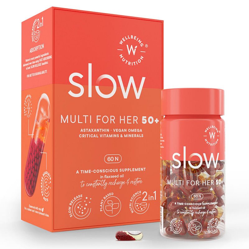 

Wellbeing Nutrition Slow | Multivitamin for Women 50+ (60 Capsules) 100% RDA of 23 Vitamins & Minerals, Antioxidants|Energy, Menopause, Bone, Beaut...