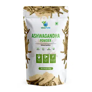 VEDAPURE Natural & Pure Ashwagandha Powder Supports Anxiety & Stress - 100gm (Pack of 1)
