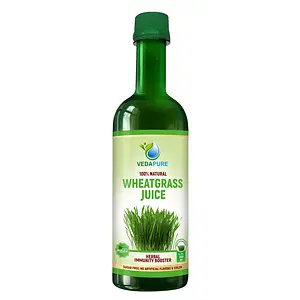 Vedapure Pure & Natural Wheatgrass Juice For Immunity, Skin, Ayurvedic Juice for Detoxification , High Chlorophyll, No Added Sugar & Flavours 500 ML