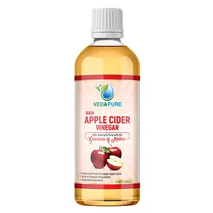 Vedapure Raw Apple Cider Vinegar with Mother- Undiluted & Unfiltered Vinegar 500 ML ( PACK OF 1)