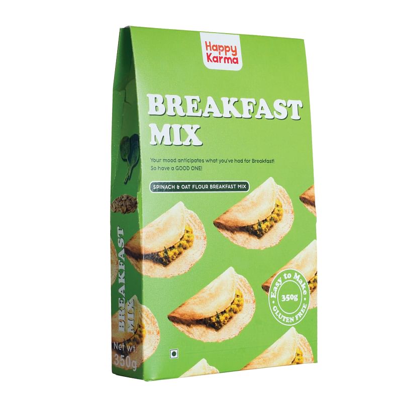 

Happy Karma Breakfast mix 350 g Oat flour and spinach Breakfast mix Easy to make Gluten free