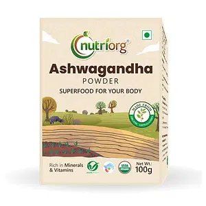 Nutriorg Certified Organic Ashwagandha Powder 100g