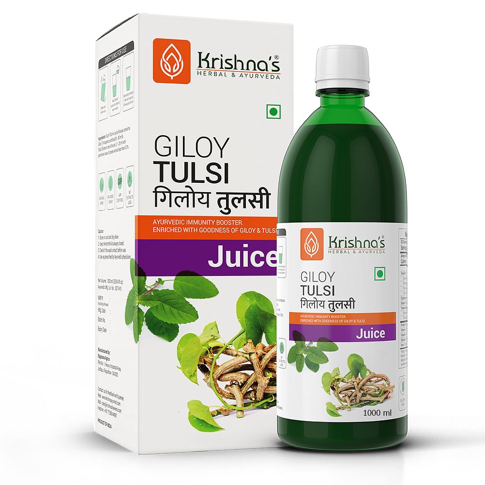 

Krishna's Giloy Tulsi - 1000 ml | Fresh Tulsi and Neem-grown Giloy to Support Immune Health…