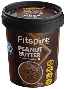 Fitspire Peanut butter crunchy chocolate - 400gm | 23 gm protein | 0% cholesterol | 0% Trans fat | Giuten Free 