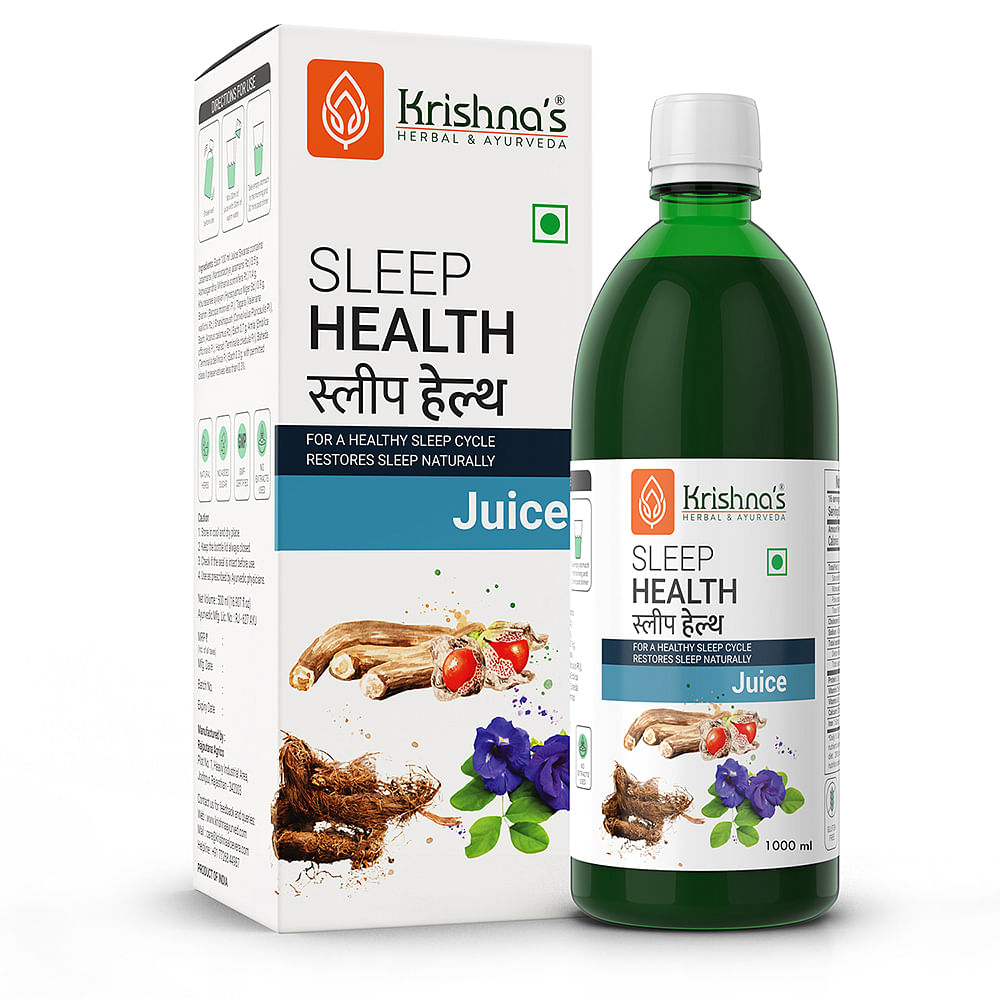 

Krishna's Sleep Health Juice 1000 ml | For healthy sleep cycle | Restores sleep Naturally | Manage anxiety & stress