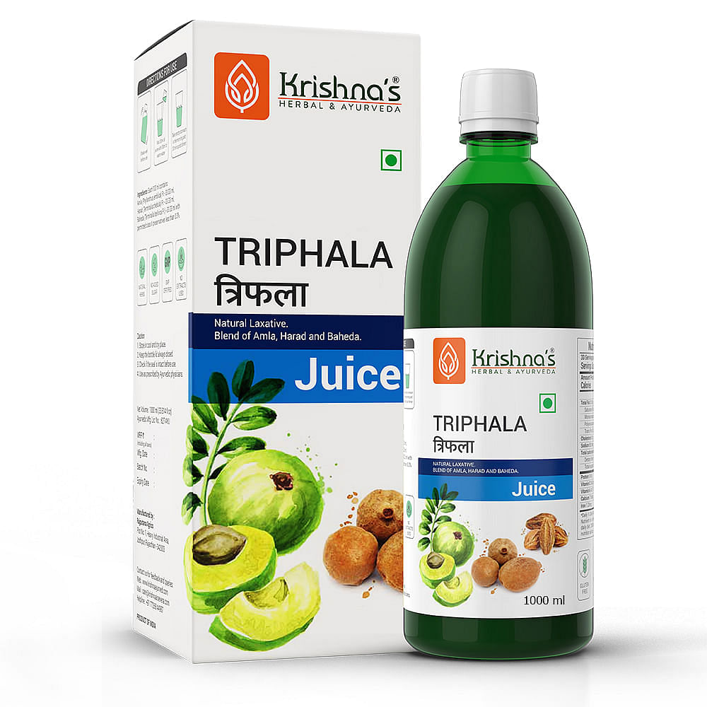 

Krishna's Triphala Juice - 1000 ml | Natural Laxative | Enriched with Amla, Harad, Baheda | Improves Digestion…