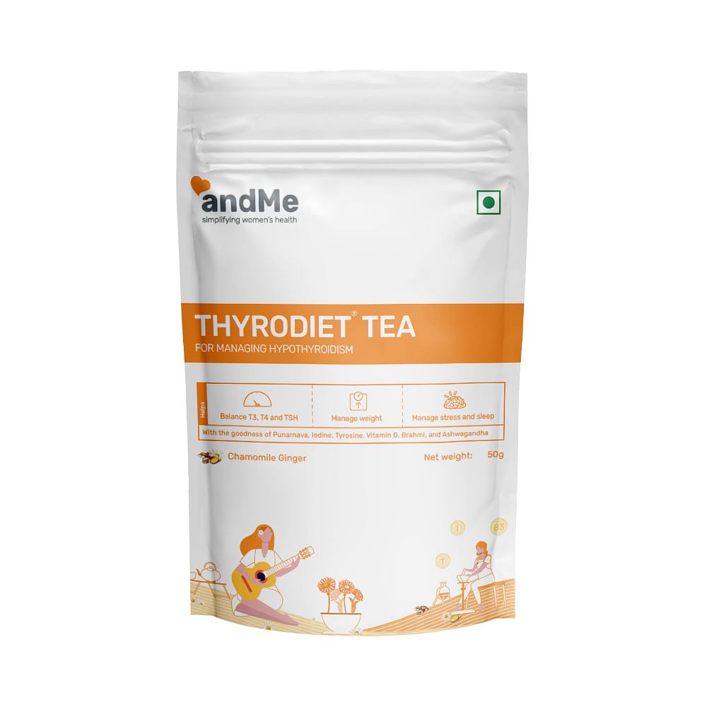 

andMe Thyrodiet Pouch for Hypothyroidism, Restore healthy T3 & T4 levels, Chamomile Ginger - 15 Tea Bags