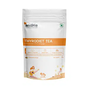 andMe Thyrodiet Pouch for Hypothyroidism,  Restore healthy T3 & T4 levels, Chamomile Ginger - 15 Tea Bags
