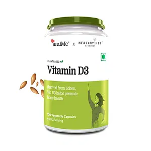 andMe Nutrition Vegan Vitamin D3 - Natural Plant Based - Non GMO - Gluten Free - 400 IU 120 Veg Capsules