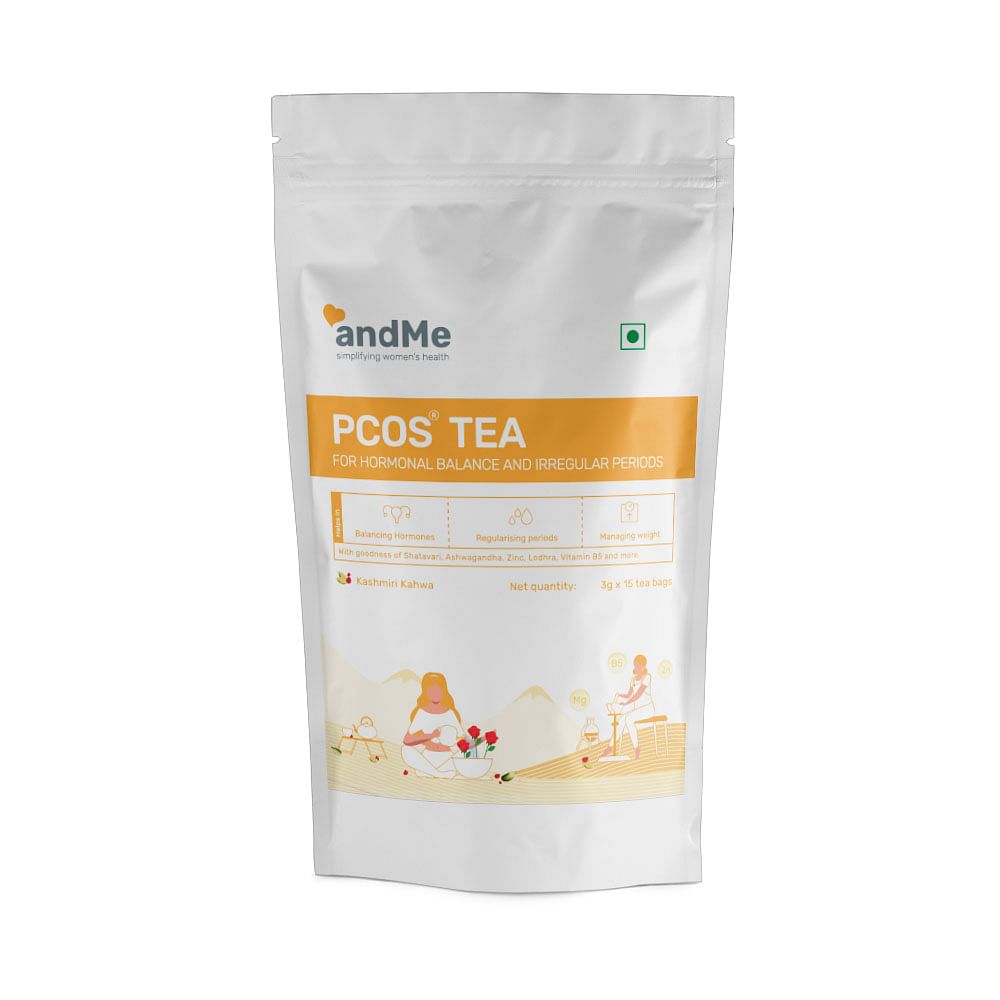 

andMe PCOS PCOD Tea For Hormonal Balance, Kashmiri Kahwa Flavour - 15 Tea Bags