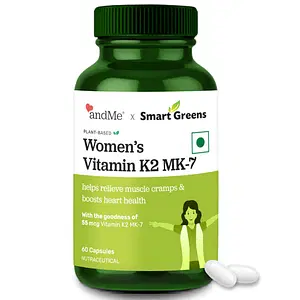 andMe x SmartGreens Natural Vitamin K2 Mk-7 55Mcg Capsules, 60 Capsules