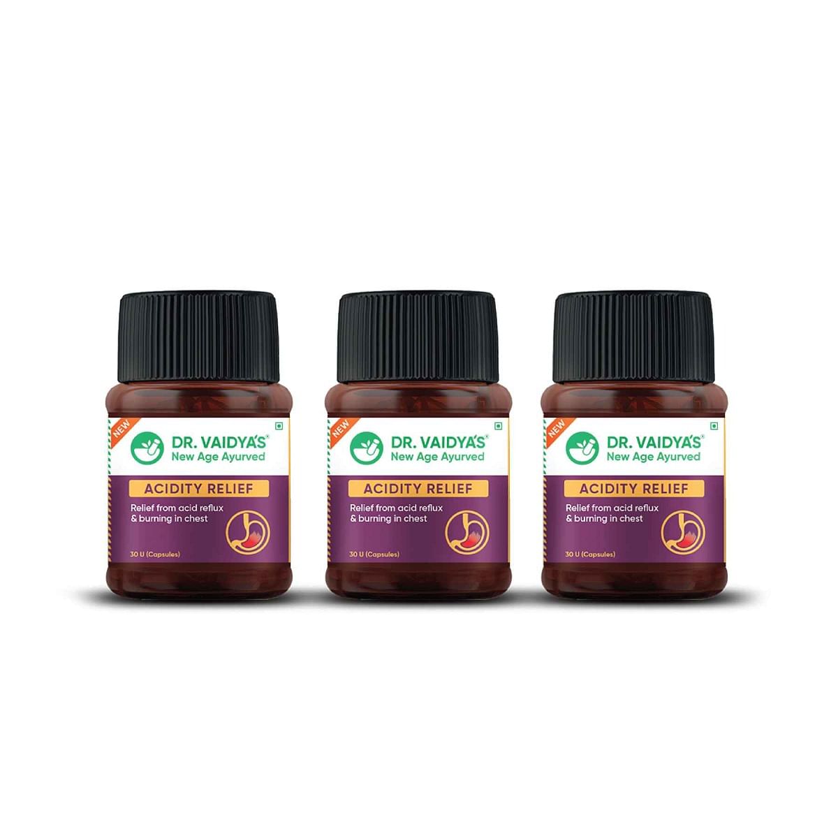 Dr. Vaidya’s Acidity Relief -30 Capsules - Pack Of 3