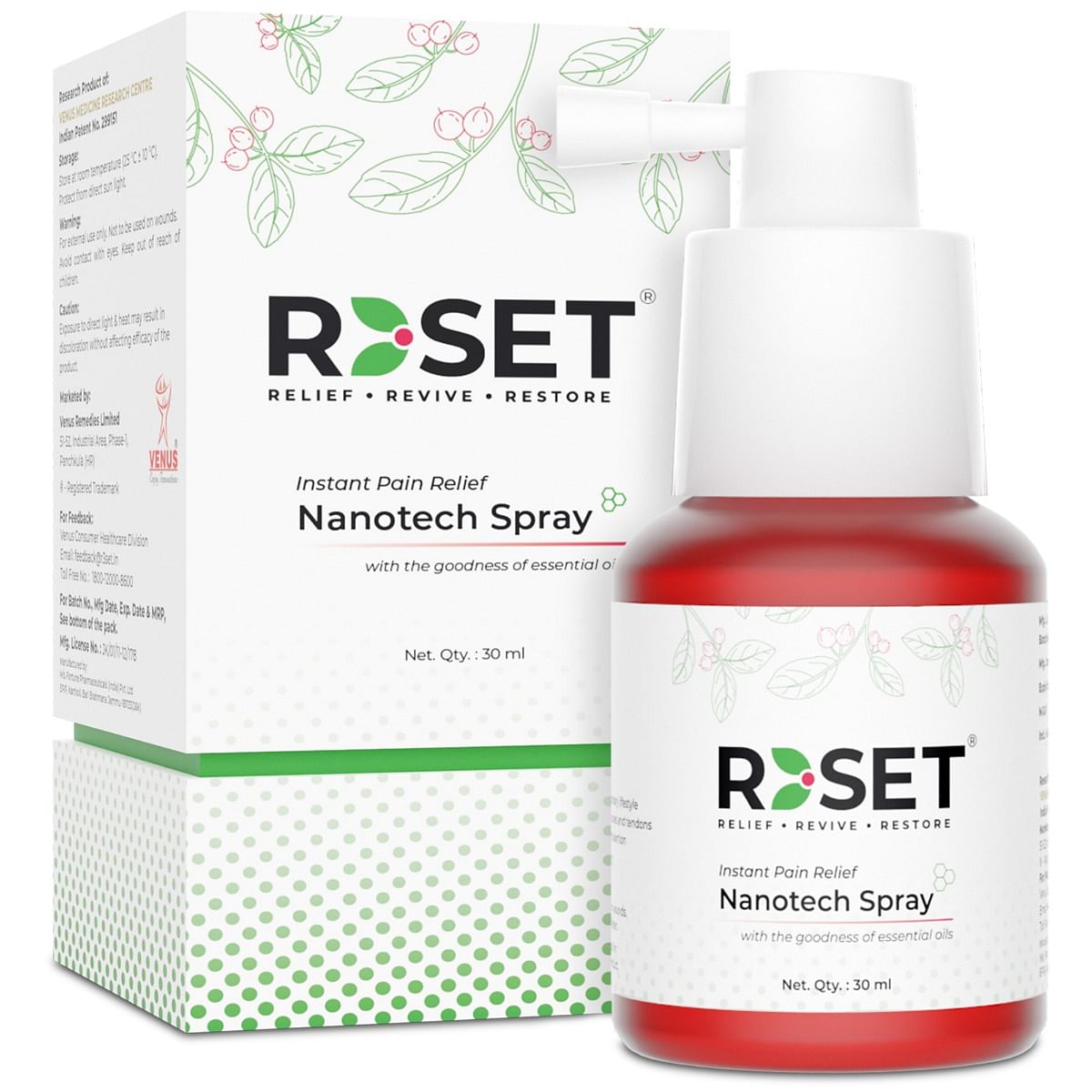

R3SET Instant Pain Relief NanoTech Spray - 30ml