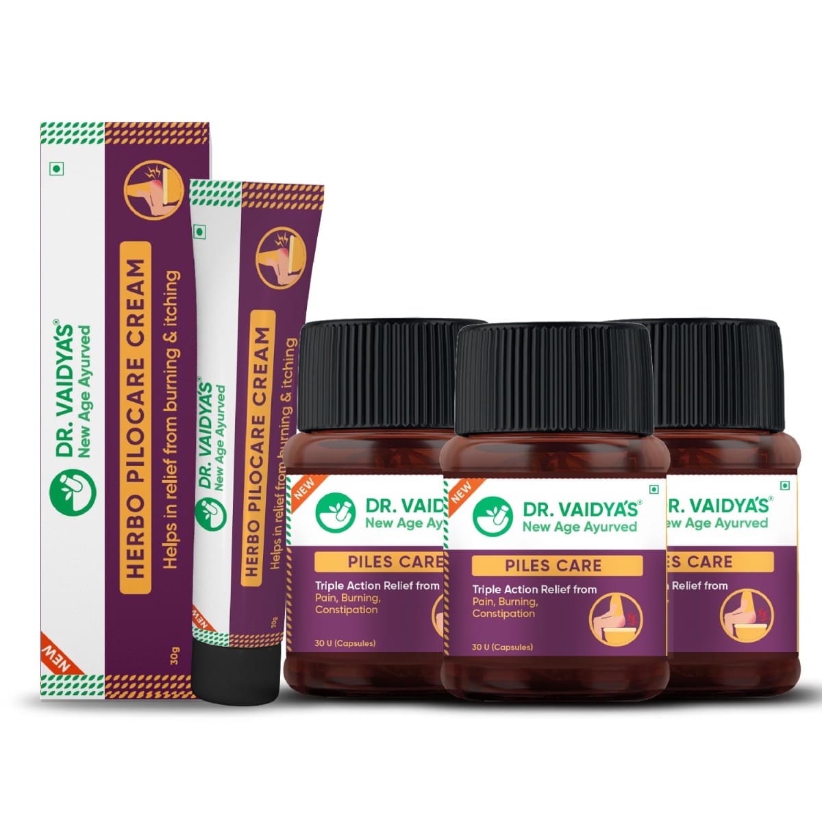 dr vaidya's Dr. Vaidya's Piles Management Combo (3 Piles Care + 1 Pilocare Cream)-picture-29