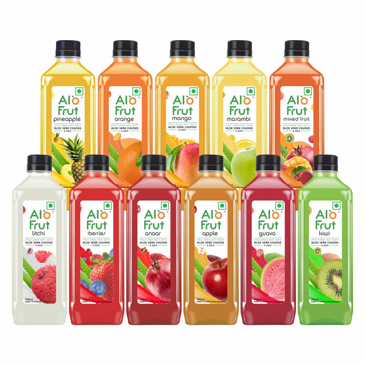 

Alo frut Fruits Drink with Tasty Aloevera Chunks & Juice - 150ml (Pack of 60),Goodness of Fruits and Aloevera,Ready-to-Serve Fruit Juice,Fruit Juic...