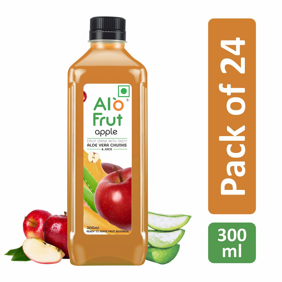 

Alo frut Apple Fruit Drink with Tasty Aloevera Chunks & Juice|Goodness of Fruit With Aloevera Chunks|Ready-to-Serve Fruit Juice |Apple Juice -300ml...