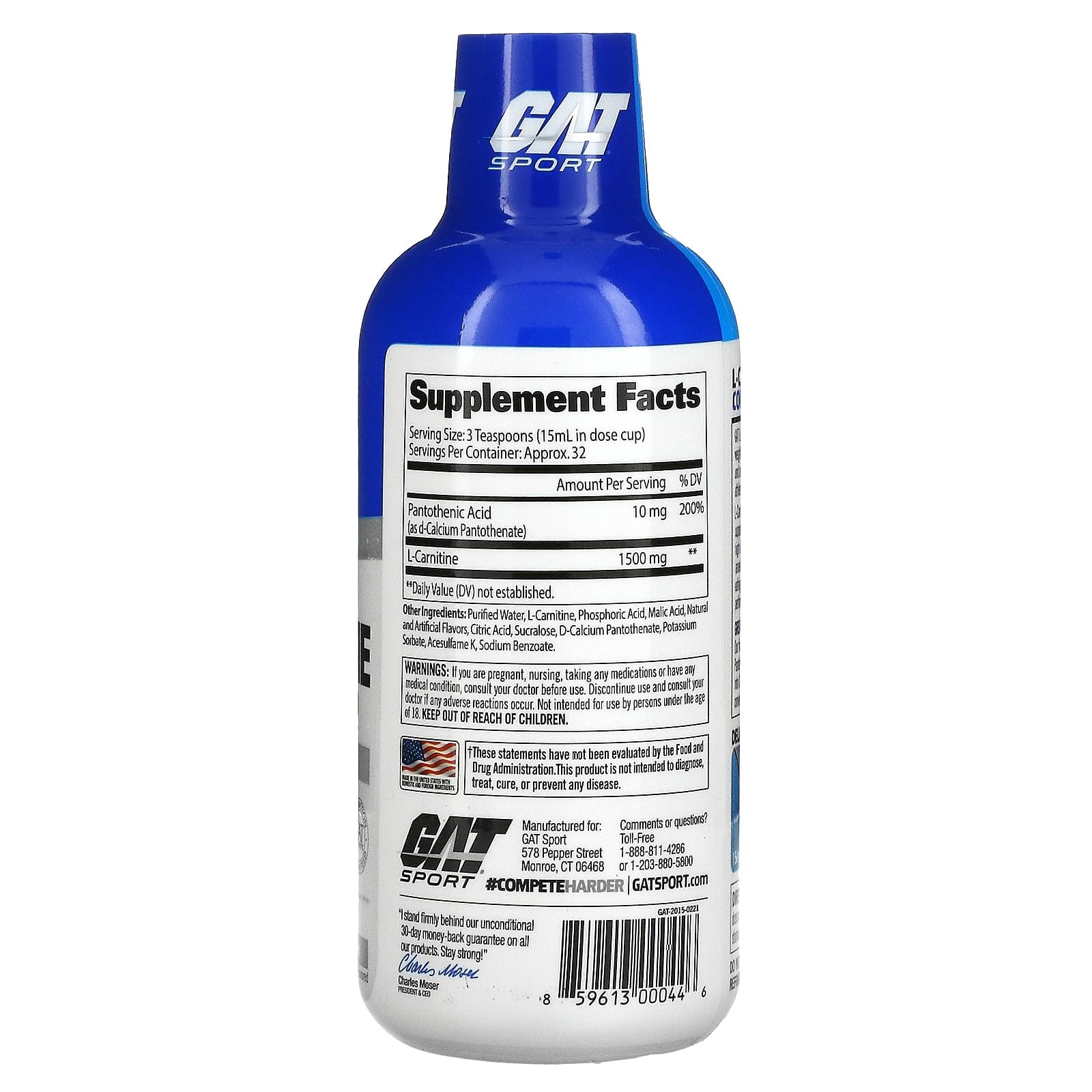 gat l carnitine GAT L-Carnitine 1500 Mg Amino Acid Essential, Helps Convert Fat To Energy,  Improves Athletic Performance, Supports Endurance Exercise