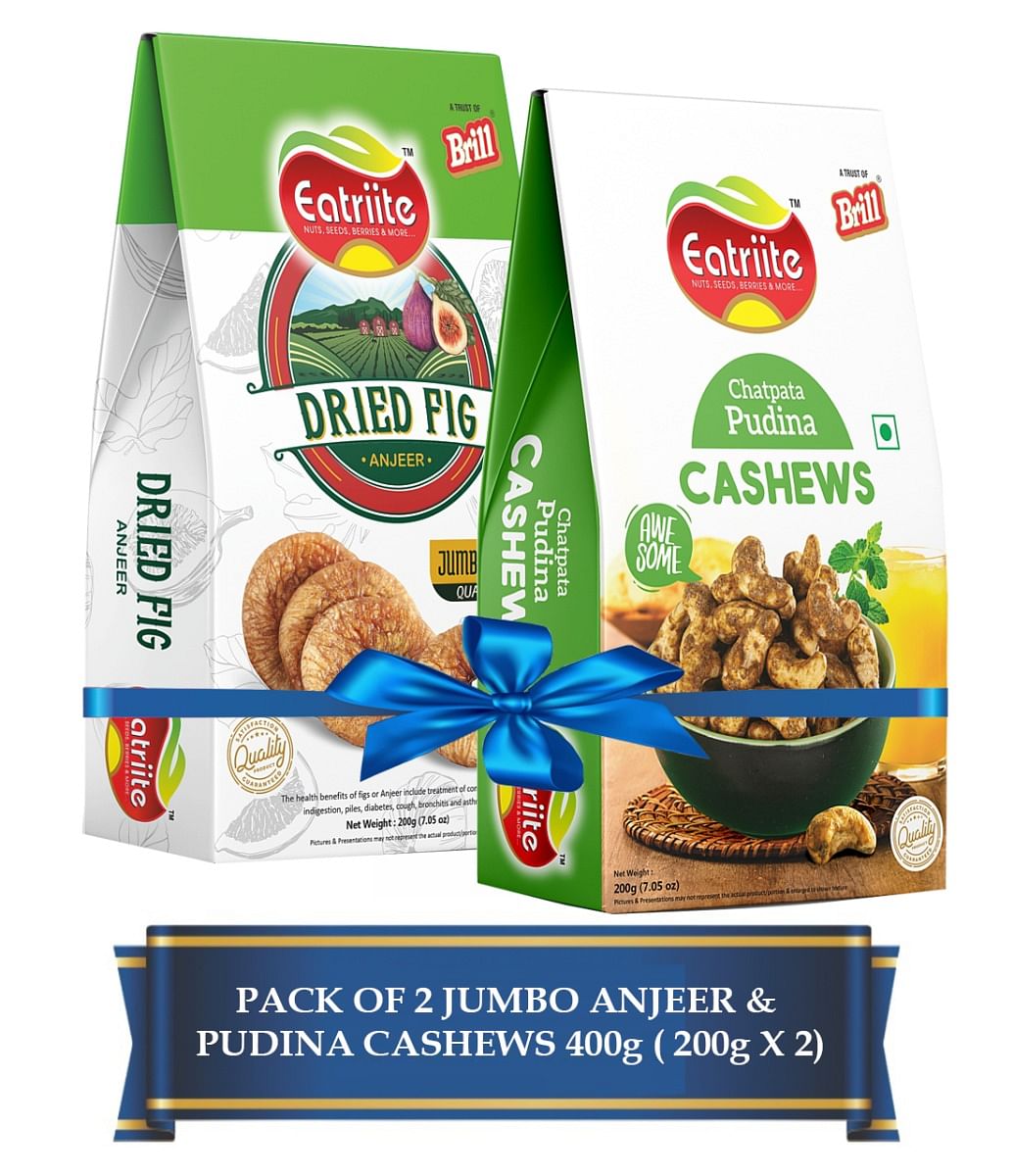 

Eatriite Anjeer (FIG) Jumbo & Pudina Cashew W240 Pack Of 2 Assorted Nuts (2 x 200 g)