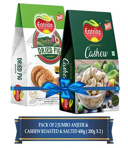 Eatriite Anjeer (FIG) Jumbo & Cashew W240 Pack Of 2 Assorted Nuts (2 x 200 g)
