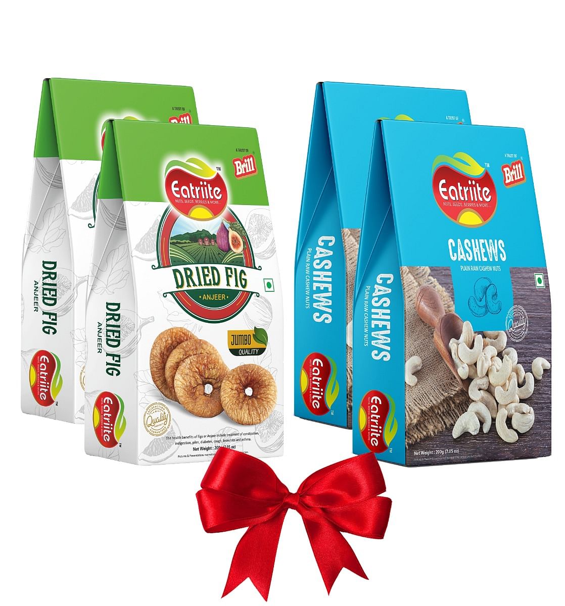 Eatriite Anjeer (FIG) Jumbo & Cashew W240 Pack Of 4 Figs, Cashews (4 x 200 g)