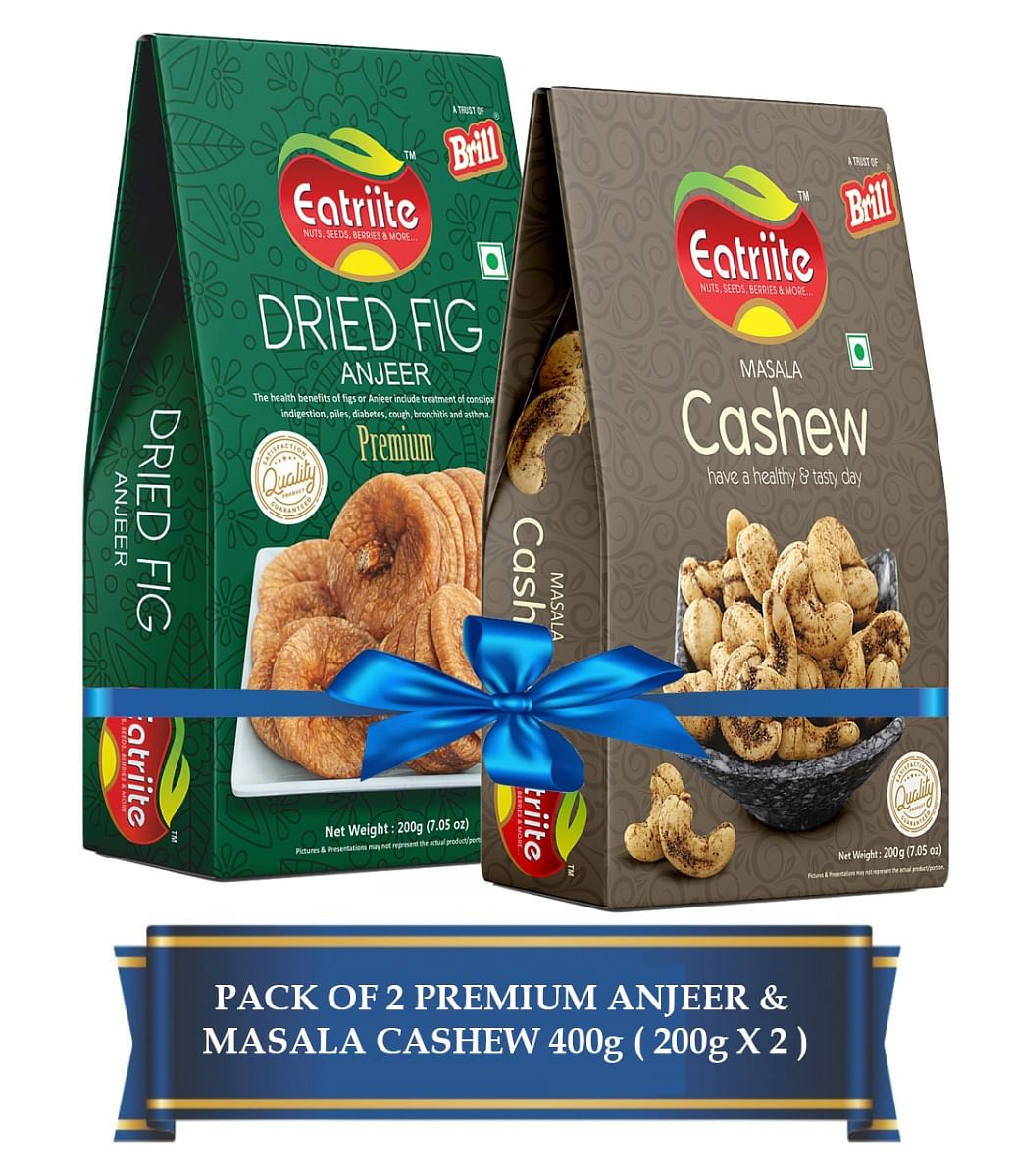 

Eatriite Anjeer (FIG) Normal & Masala Cashew W240 Pack Of 2 Assorted Nuts (2 x 200 g)