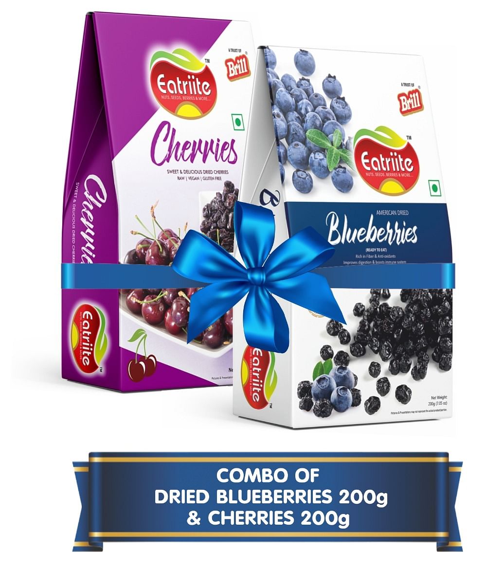 

Eatriite American Dried Blueberries & Dried Sweetened Cherry Combo 400g (200g x 2)