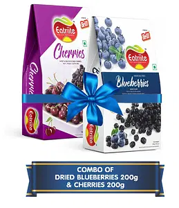 Eatriite American Dried Blueberries & Dried Sweetened Cherry Combo 400g (200g x 2)