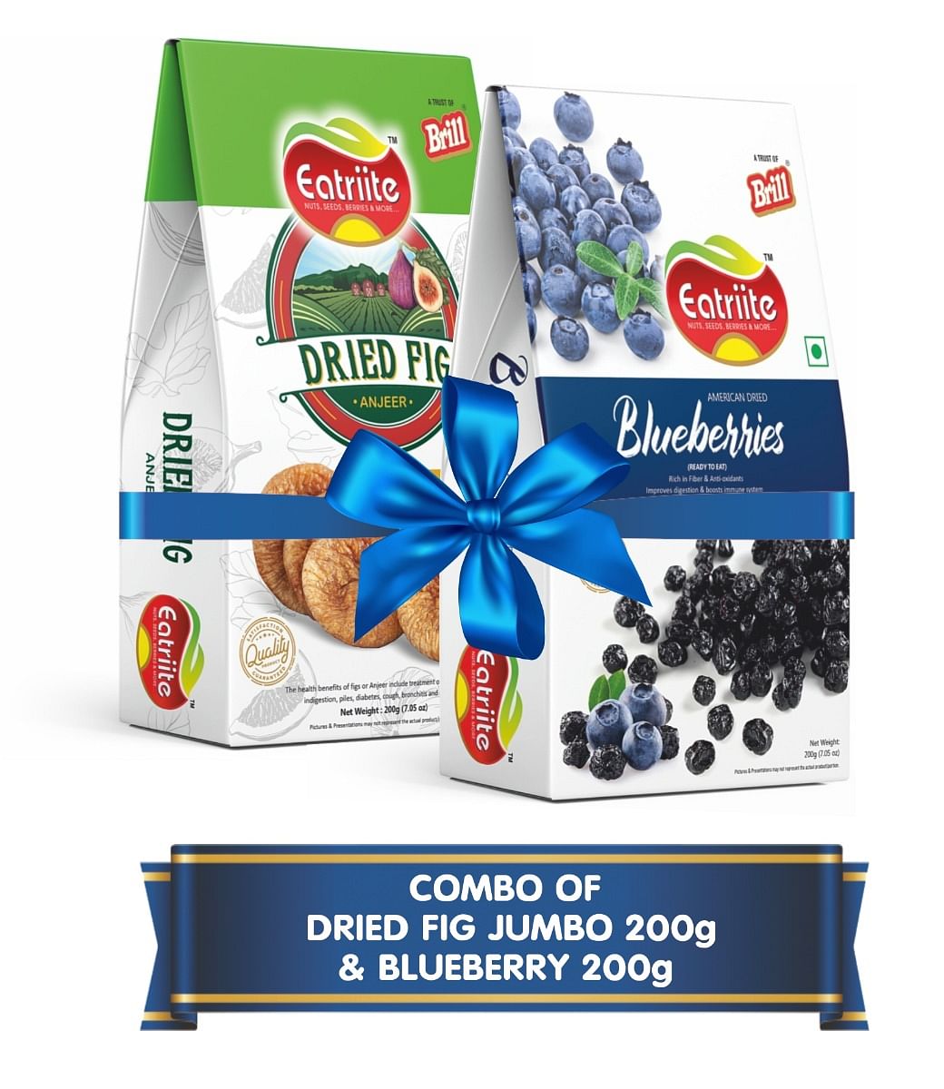 

Eatriite Anjeer (Fig) Jumbo & American Dried Blueberry Combo 400g (200g x 2)
