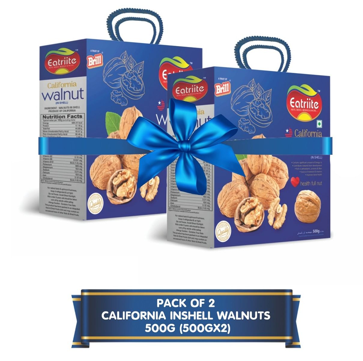 

Eatriite California Inshell Walnuts 500g (500gx2)