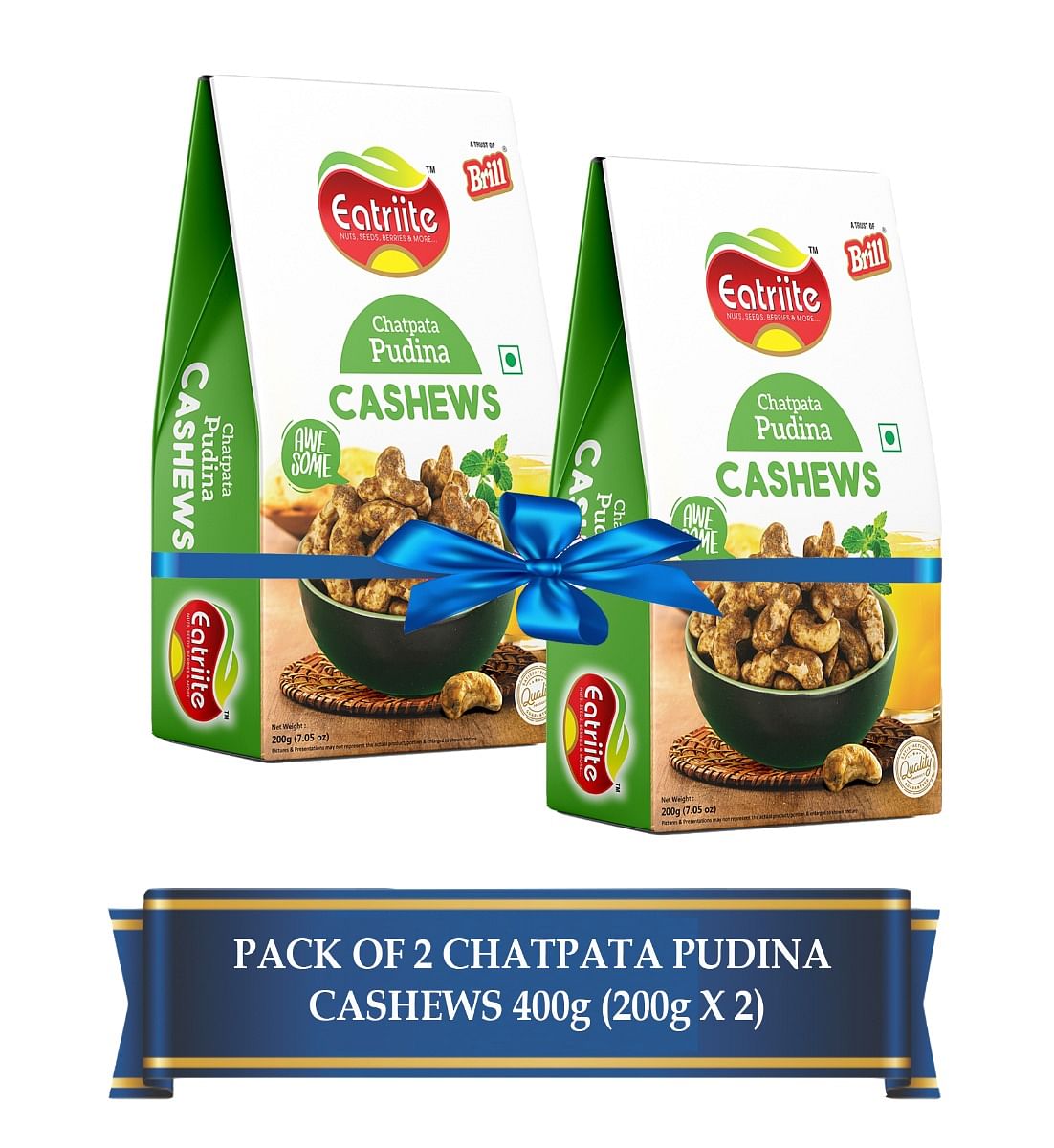 

Eatriite Roasted Chatpata Pudina Kaju 400g (200gx 2)