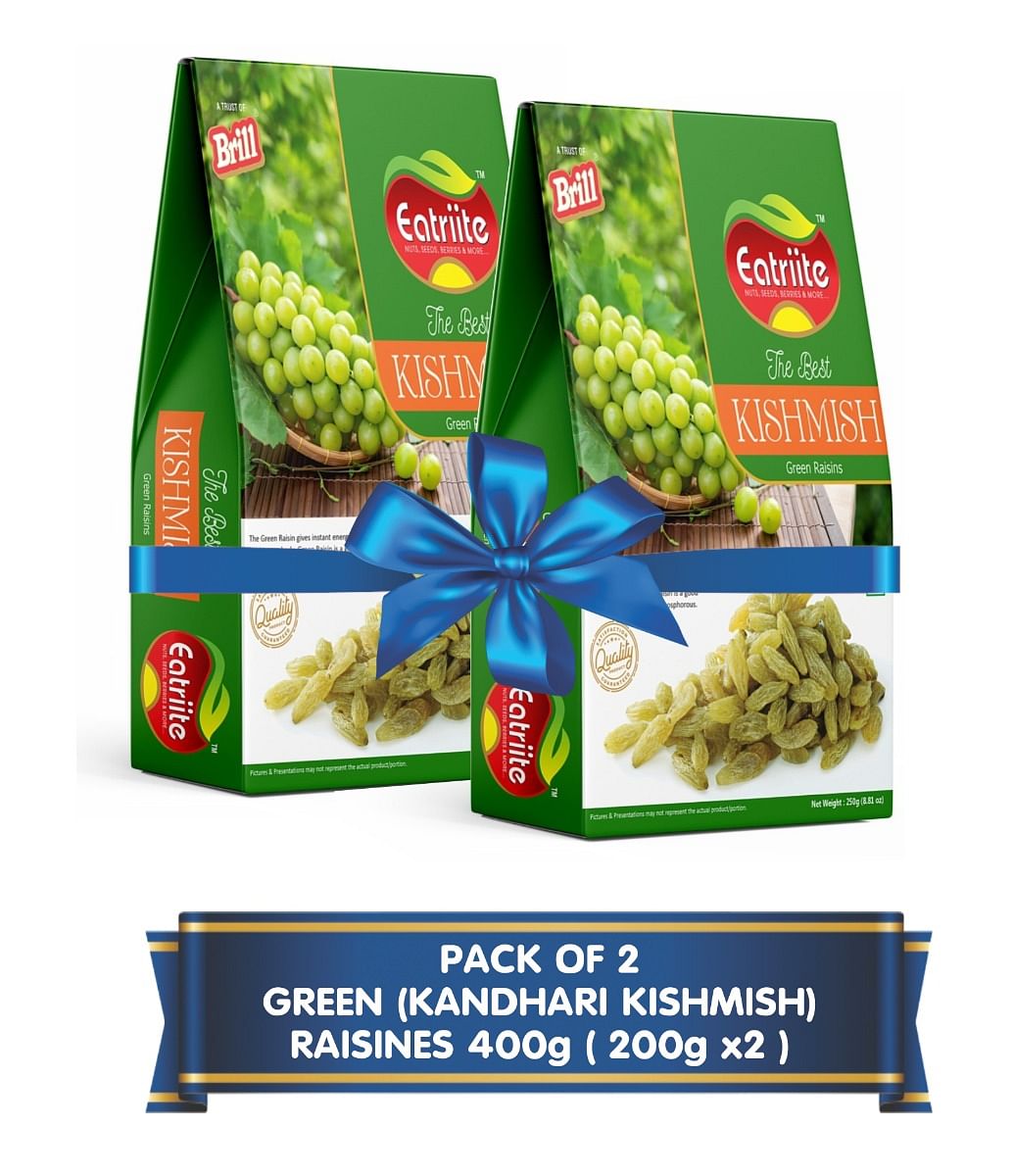Eatriite Green (Kandhari Kishmish) Raisins 400g ( 200gx2 )