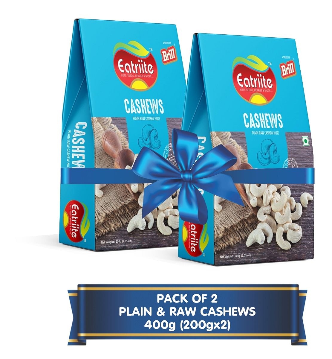 

Eatriite Plain & Raw Whole Cashews 400g (200gx2)