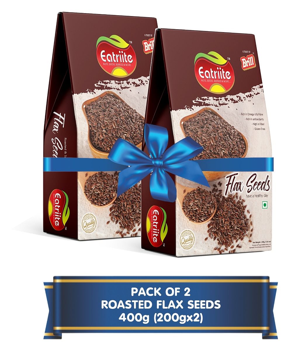 

Eatriite Roasted Flax Seeds 400g (200gx2) | Raw Unroasted Flax Seed | Flax Seeds for Eating Rich in Fiber for Weight
