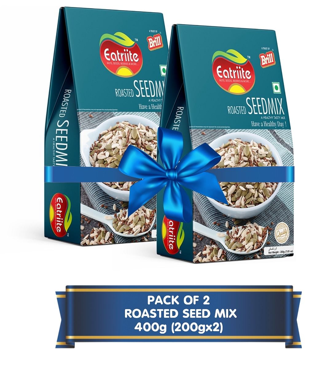 

Eatriite Super Seeds Mix - Roasted 400g - Flax, Chia, Sesame, Sunflower, Watermelon, Pumpkin Seeds, Eating Mixed Seeds…