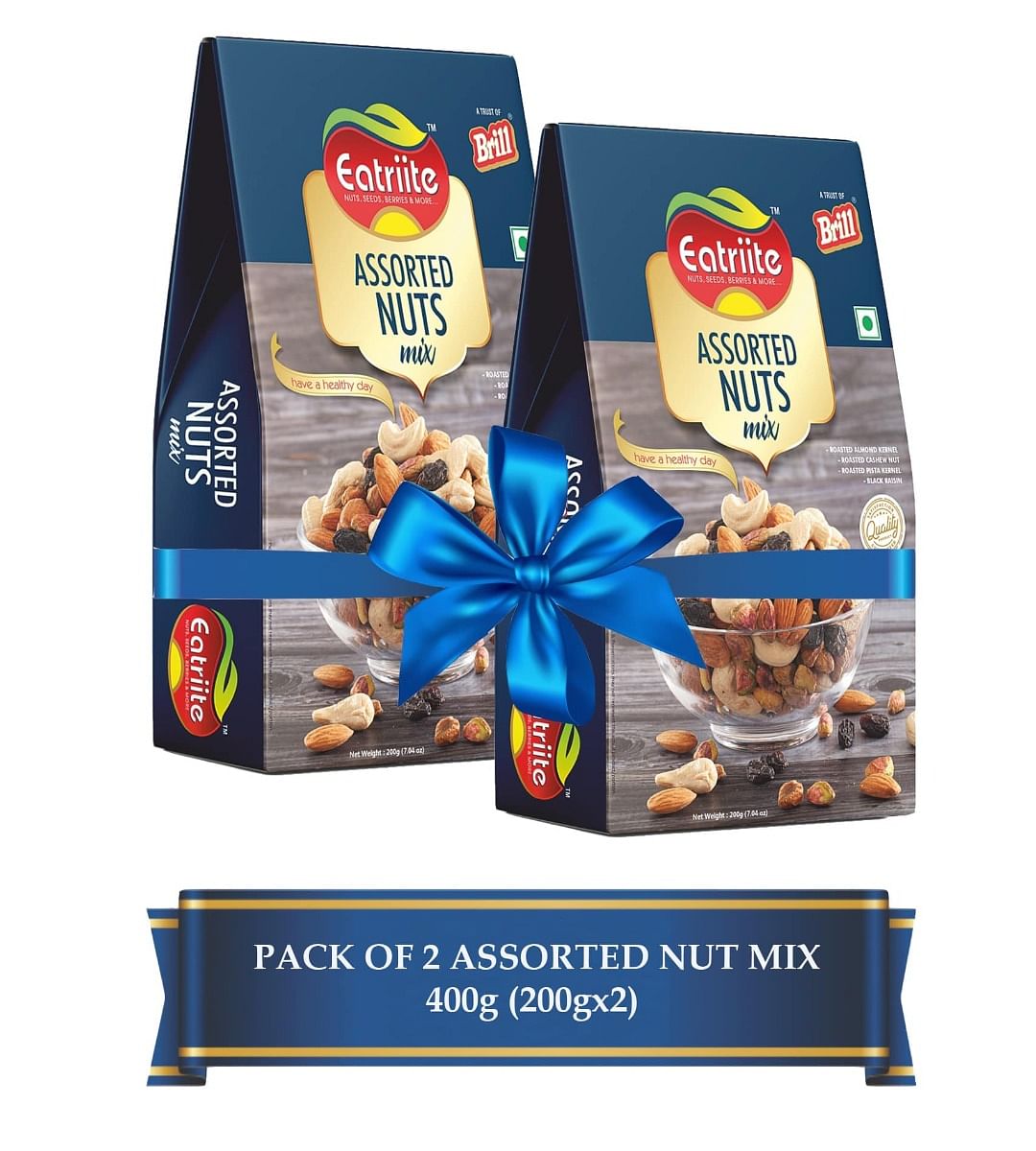 

Eatriite Assorted Nuts Mix (Trail Mix) 400g (200gx2) Assorted Nuts (2 x 200 g)