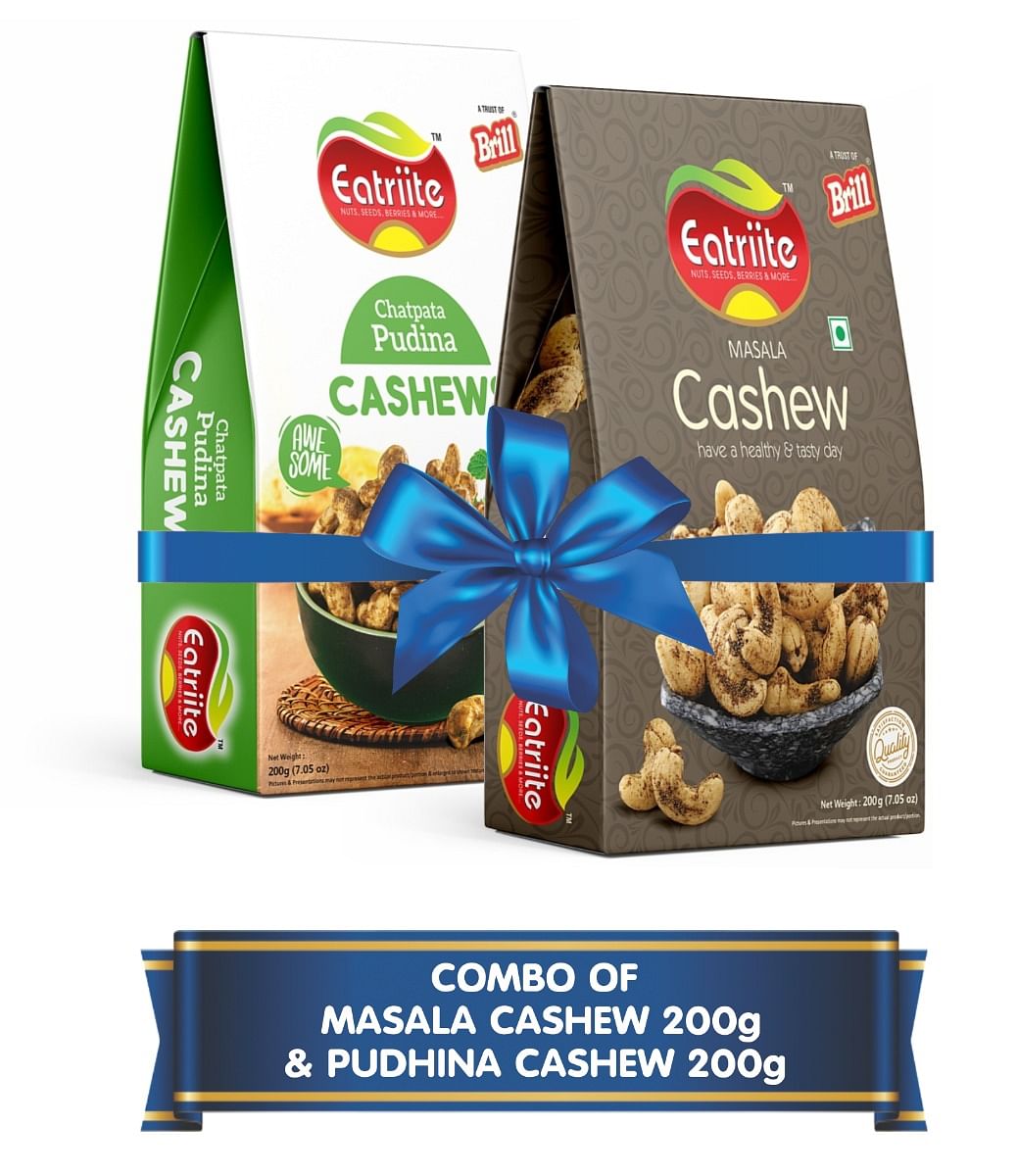 

Eatriite Chatpata Pudina Cashew & Masala Cashew Combo 400g (200g x 2) | Whole Crunchy Cashew | Premium Kaju nuts | Nutritious & Delicious | Source ...