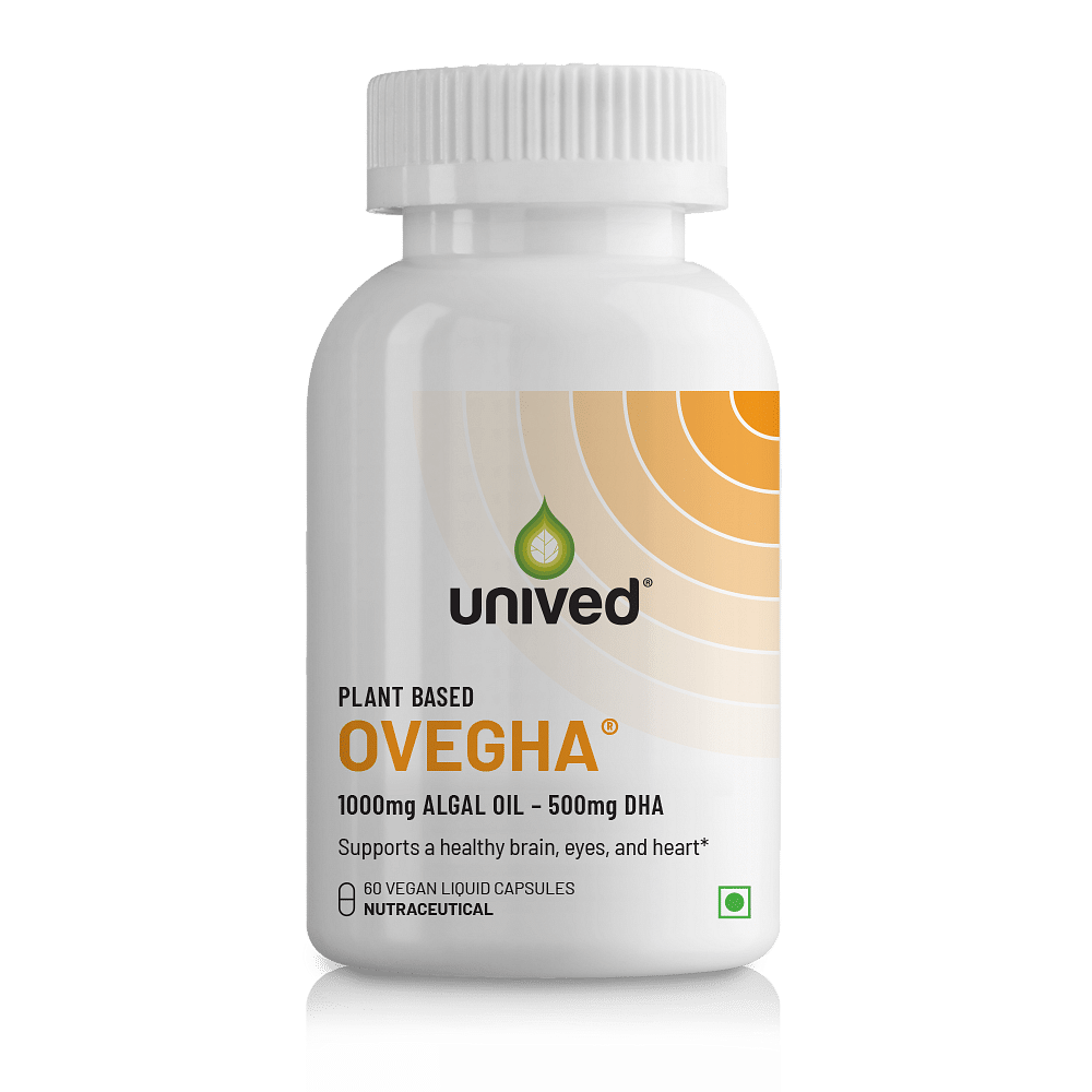

Unived Plant Based Ovegha | 60 Capsules | Algal Oil | DHA | Brain | Heart | Eyes