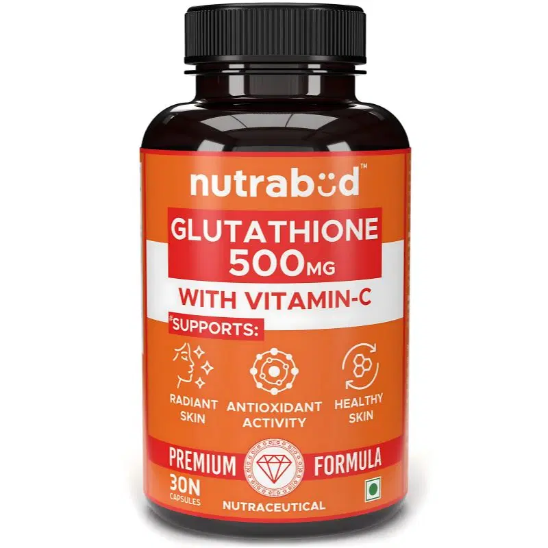Nutrabud Glutathione Tablets 500mg with Vitamin-C - 30 Veg Capsules Nutrabud Glutathione Tablets 500mg with Vitamin-C - 30 Veg Capsules