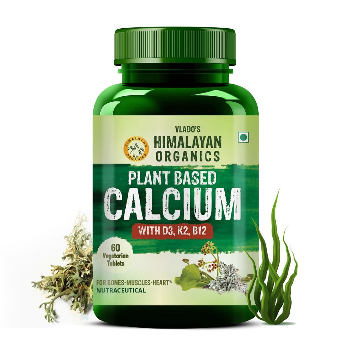 

Vlado's Himalayan Organics Plant Based Calcium 650mg Supplement For Better Absorption | Healthy Bones And Heart | Recovery And Joint Support - 60 V...