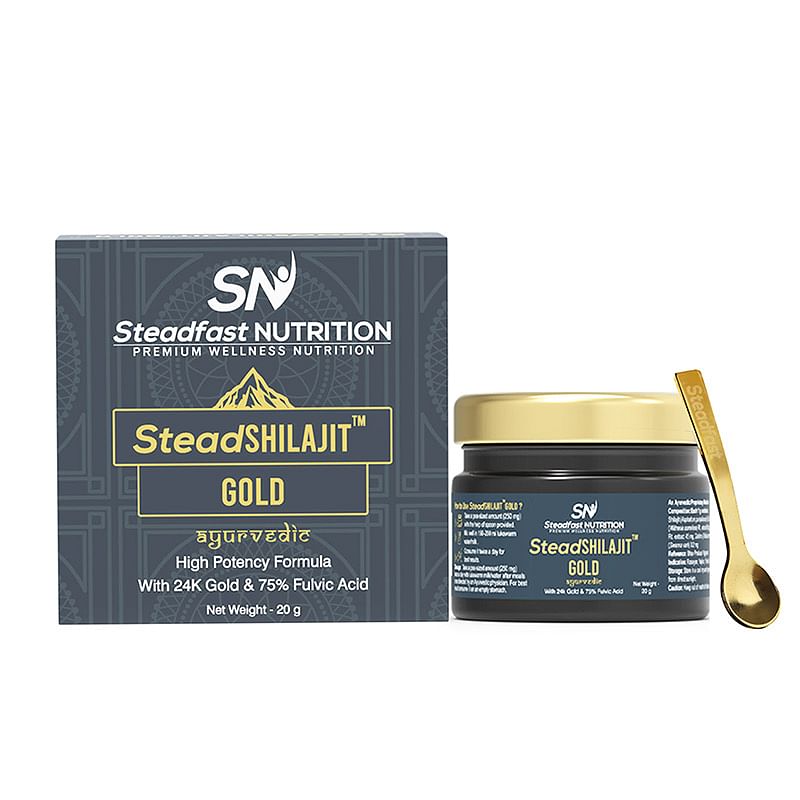 

Steadfast Nutrition Stead SHILAJIT Gold Ayurvedic High Potency Formula With 24k Gold & 75% Fulvic Acid - 20g