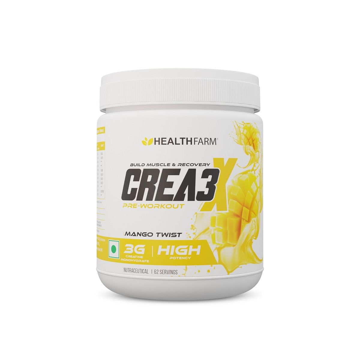 

Healthfarm Crea3X for Build Muscle & Recovery (250g,Mango Twist)