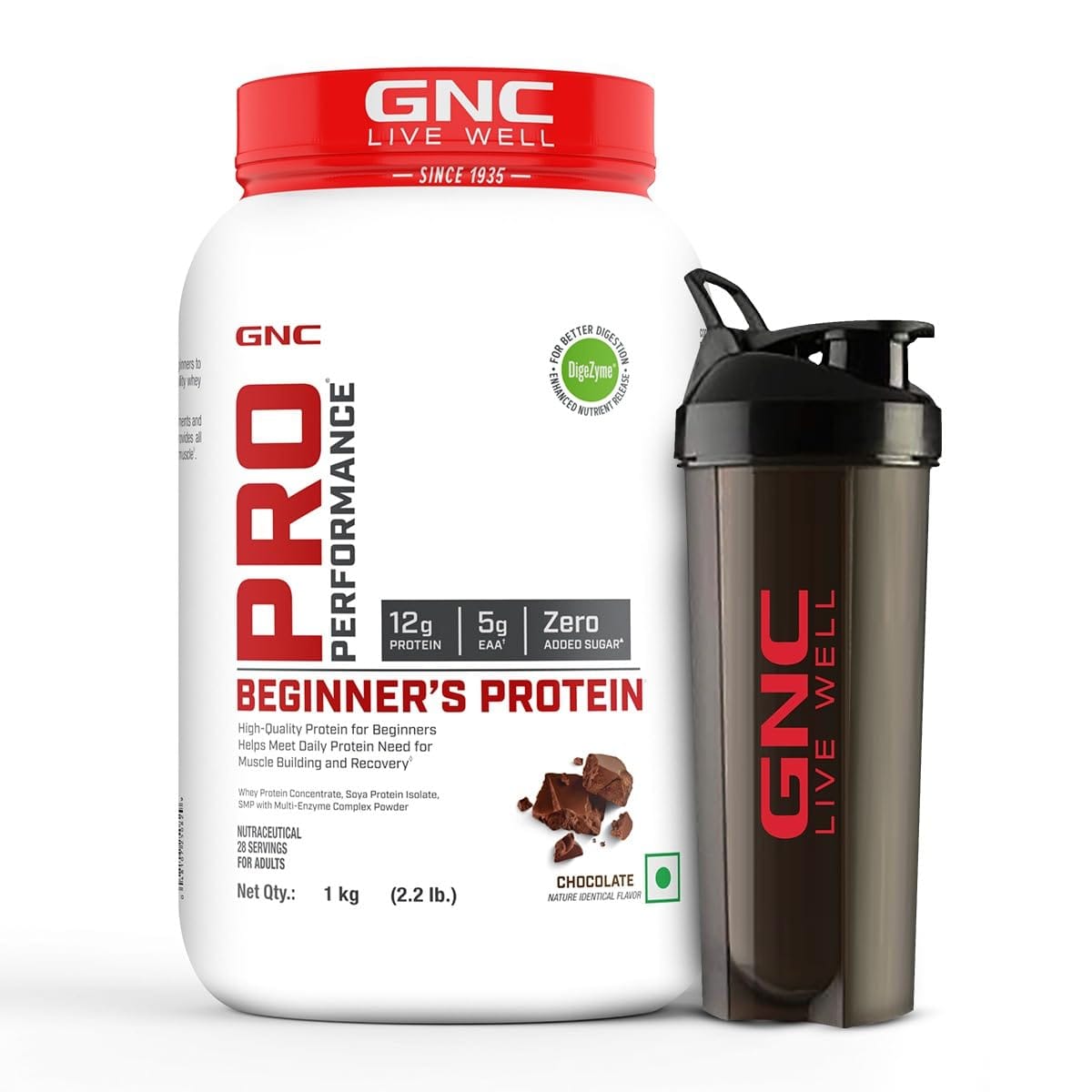 

GNC Pro Performance Beginner's Protein Free Shaker | 1KG | High Quality Protein | Fast Muscle Building & Recovery | With 12 g Protein, 5 g EAA & 2....