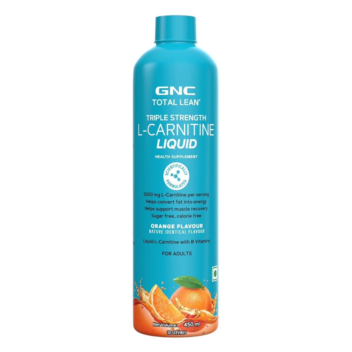

GNC LIQUID L-CARNITINE 450ML | SERVINCE 30 | ORANGE FLAVOUR | SUGAR FREE | CALORIE FREE | ENERGY | MUSCLE