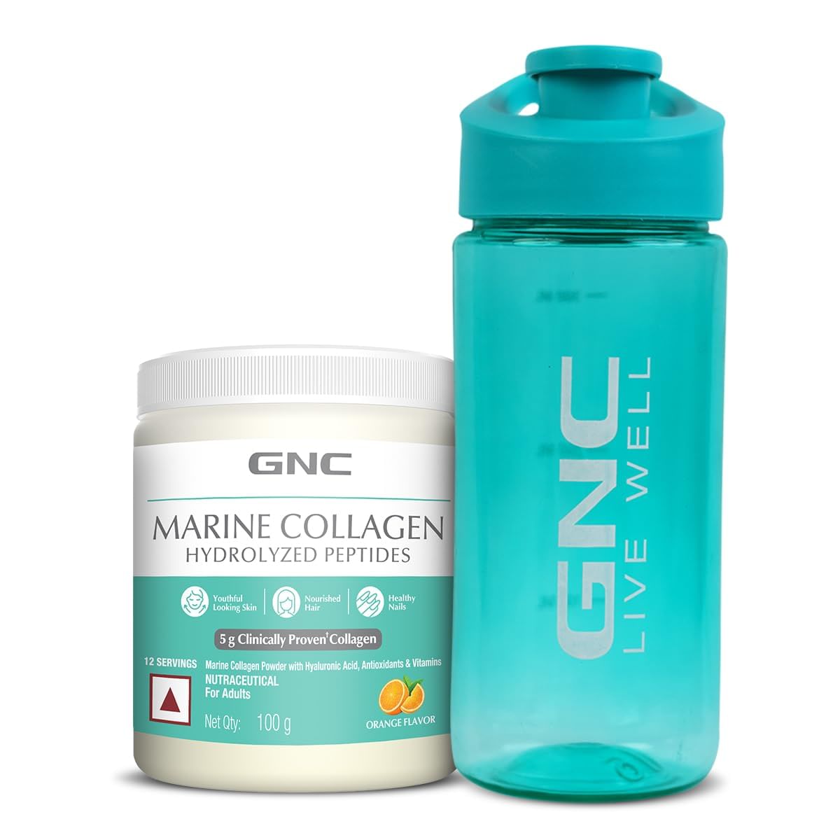 

GNC Marine Collagen|100G|Free Sipper|Hydrolyzed Peptides|Hyaluronic Acid|Biotin|Vitamin C&E|Grape Seed Extract|Rosemary Extract|For Radiant & Youth...