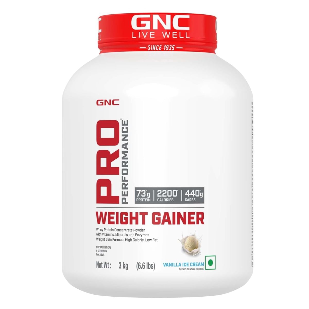 

GNC Pro Performance Weight Gainer 3kg | 73g Protein | Vanilla Ice Cream | Body Gains | Muscle