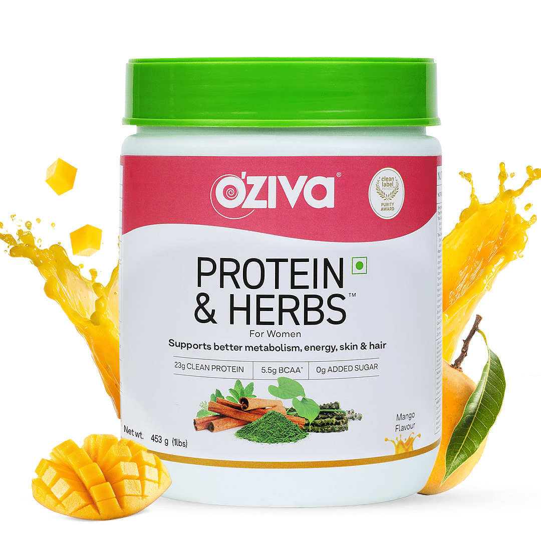 

OZiva Protein & Herbs for Weight Management, Women - Mango, 453g1 lbs