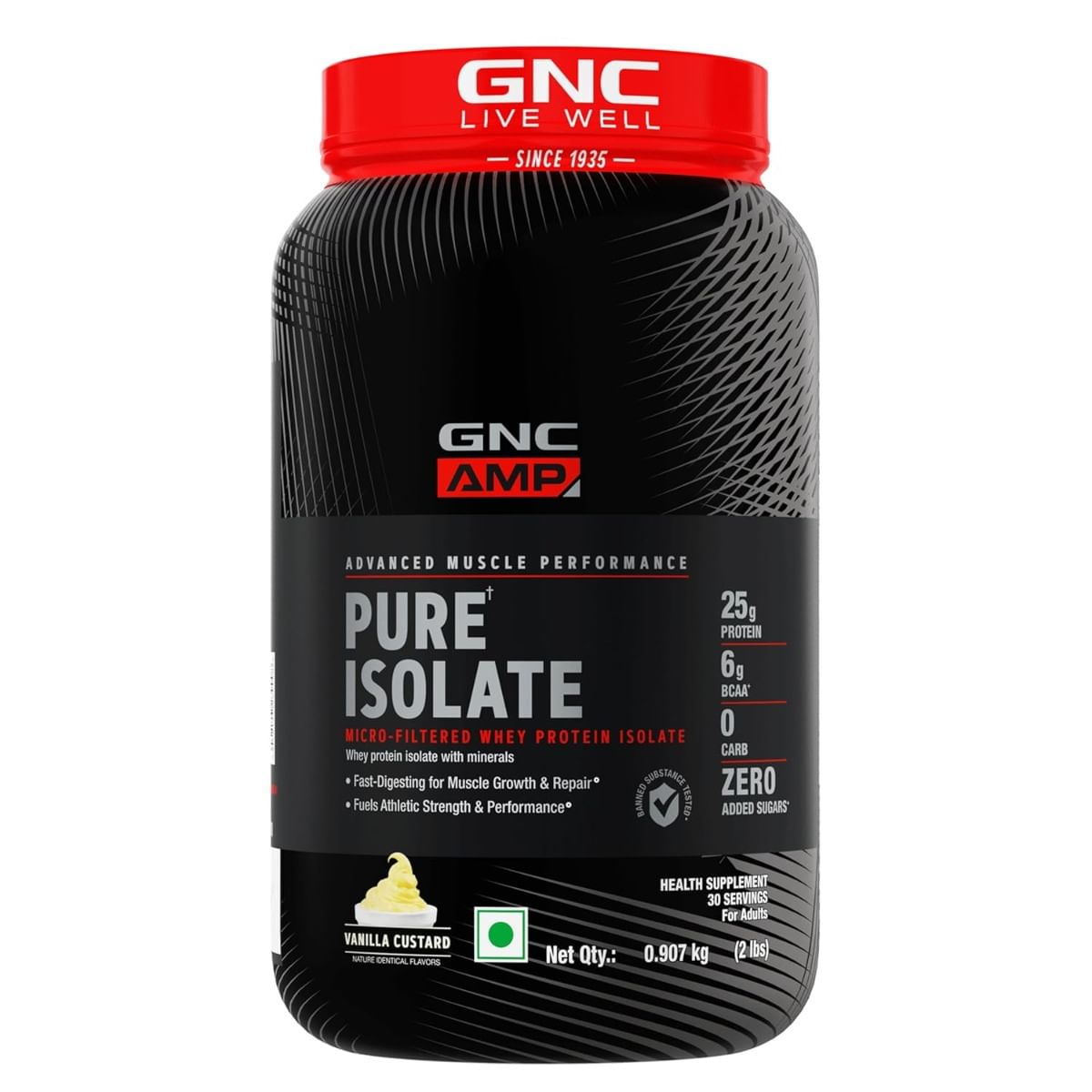 

GNC AMP Pure Isolate Zero Carb | Boosts Athletic Performance | Builds Lean Muscles | Speeds Up Recovery | Increases Strength | USA Formulated | 25g...
