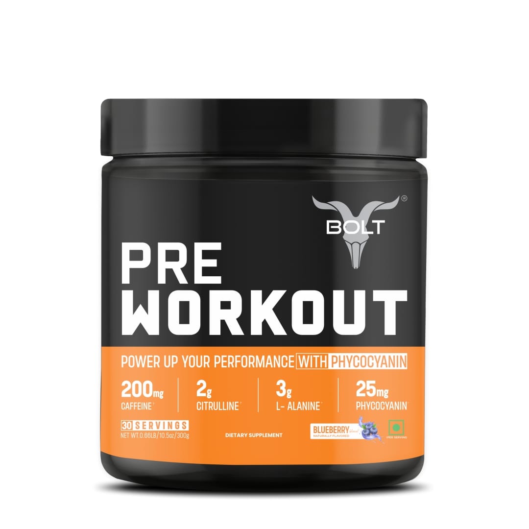 

Bolt Nutrition Pre Workout Supplement With Caffeine, Citrulline Malate, B-Alanine, Taurine | For Explosive Energy, Pump & Focus | 300g, 30 Servings...