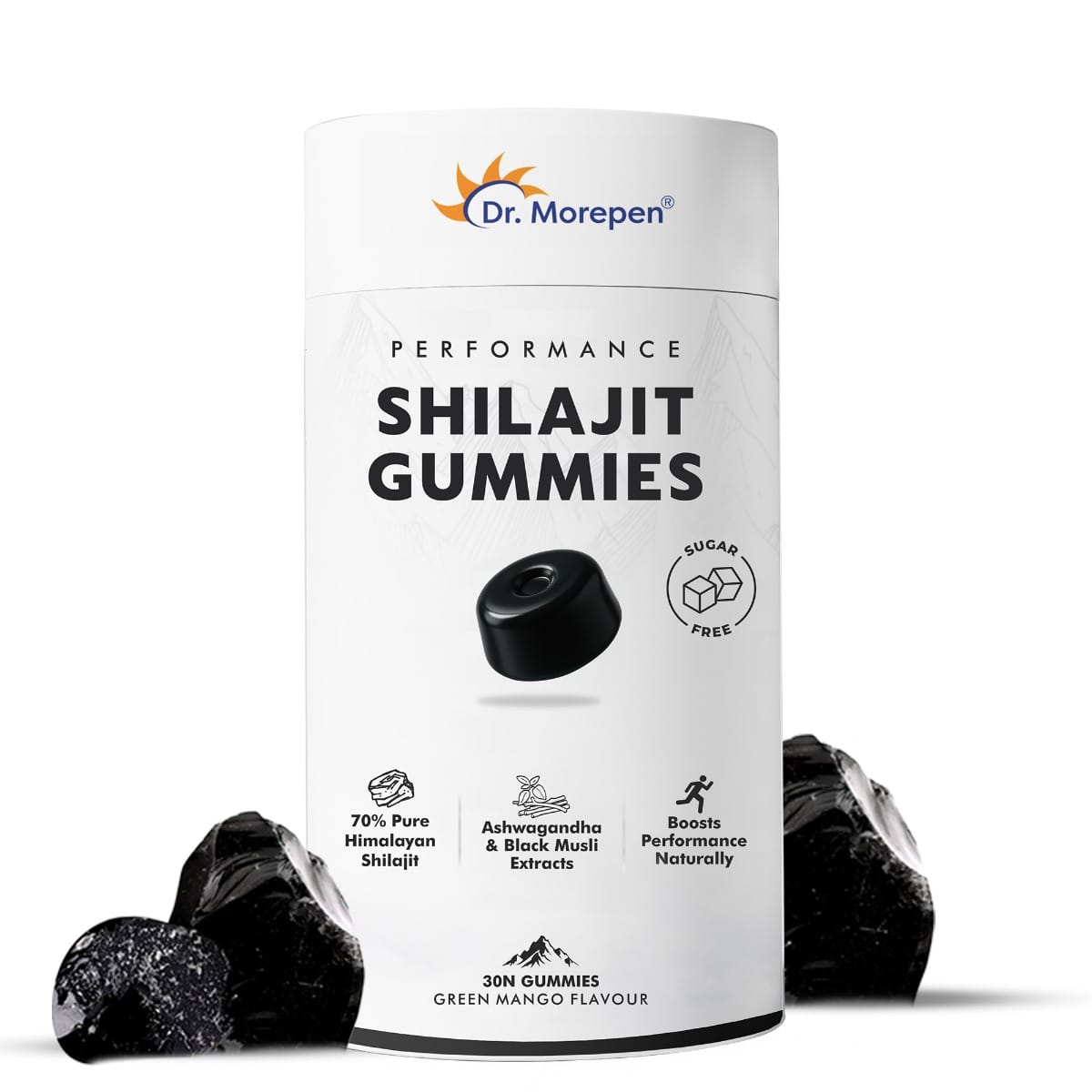 

DR. MOREPEN Shilajit Gummies with 70% Pure Himalayan Shilajit, Ashwagandha & Black Musli Extracts, Sugar-Free Performance Booster – Green Mango Fla...